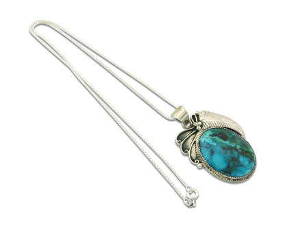Navajo Sterling Silver Necklace Turquoise Authentic Vintage Signed WL