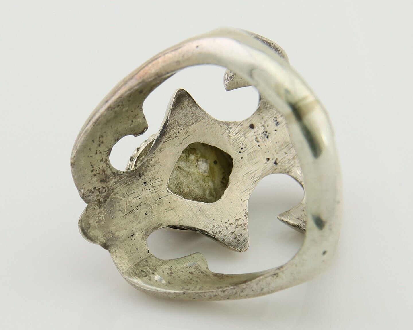 Navajo Sand Cast Ring 925 Silver Sleeping Beauty Turquoise Artist C.80's