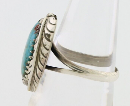 Navajo Handmade Ring 925 Silver Kingman Turquoise Native American Artist C.80's