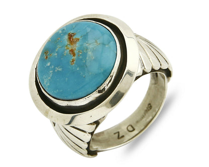 Navajo Ring .925 Silver Turquoise Handmade Signed Doug Zachary C.1980's