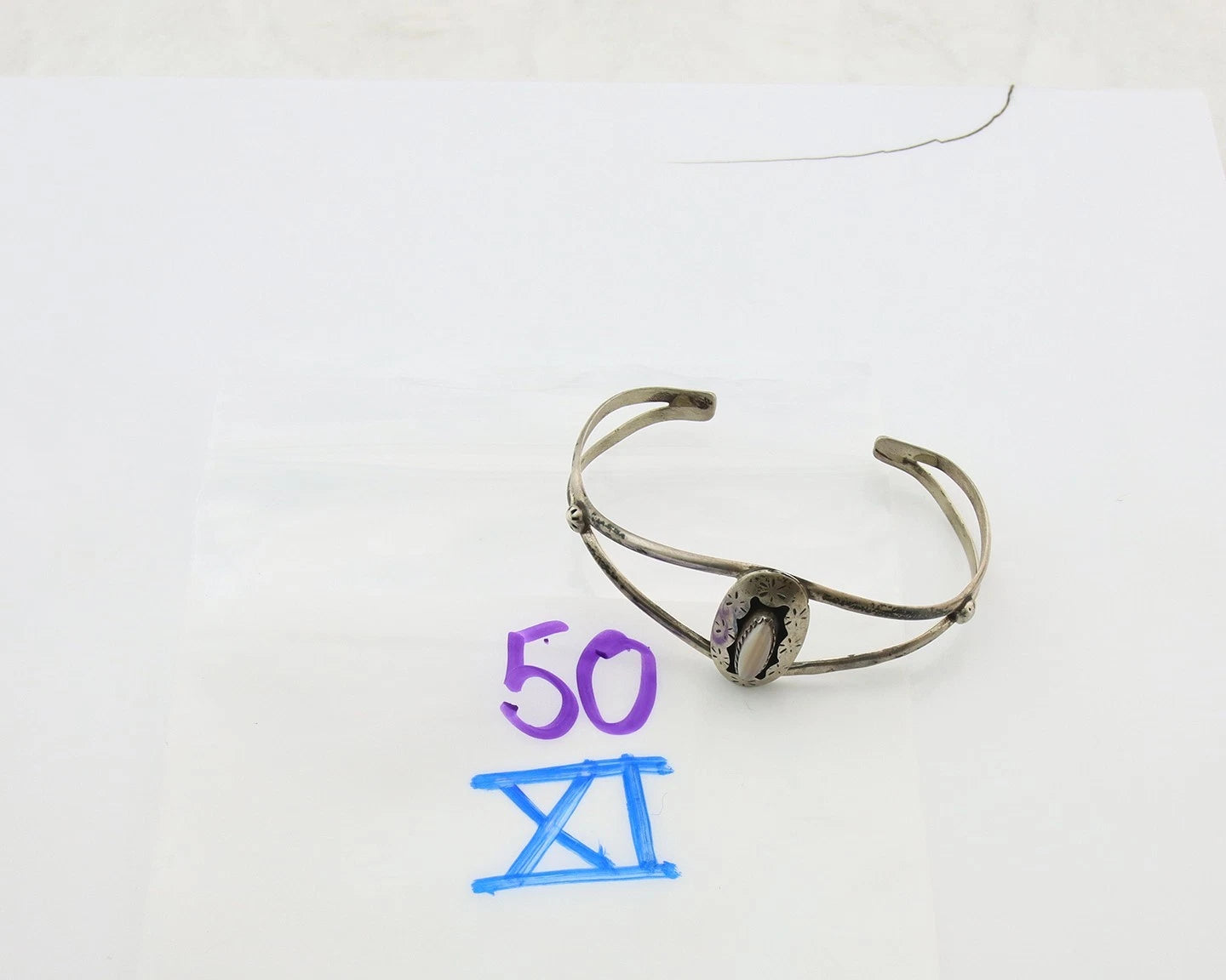 Navajo Cuff Bracelet Sterling Silver Authentic Pink Muscle Signed IJC
