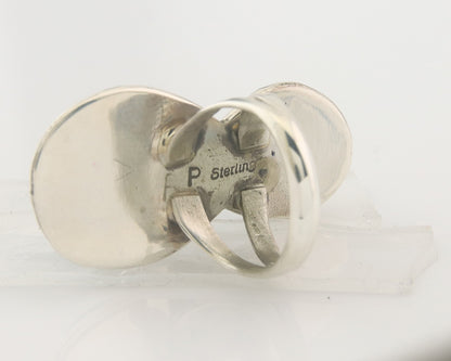 Vintage Navajo Ring 925 Sterling Authentic Turquoise Signed P Size 5.0