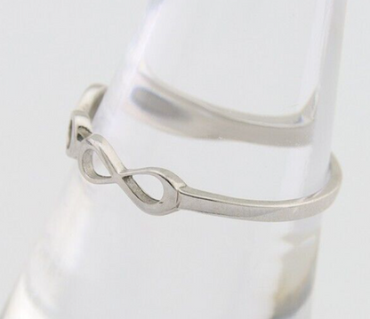 Infinity Heart Promise Ring 925 Solid Silver Size 8.25