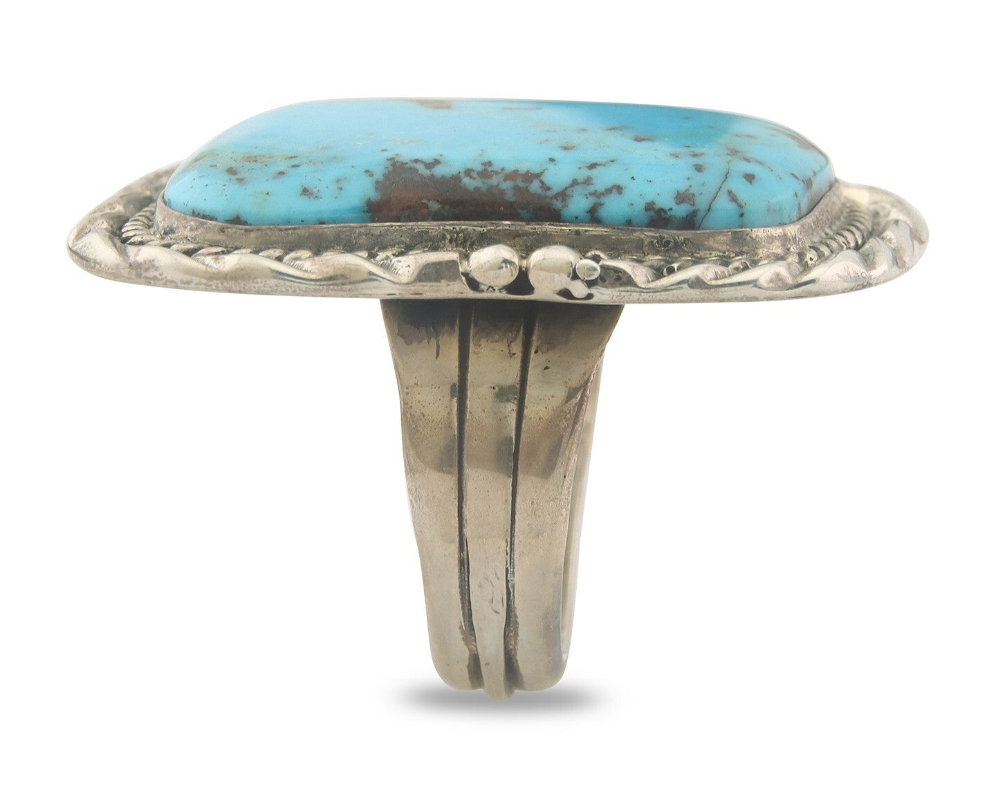 Vintage Navajo Ring 925 Sterling Authentic Turquoise Signed D Zachary Size 11
