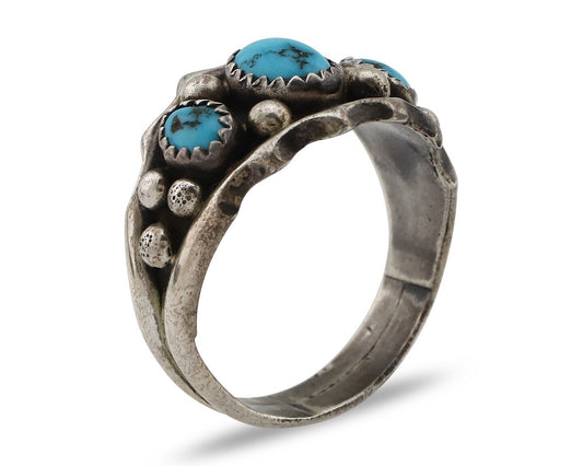 Navajo Ring 925 Silver Blue Artist Signed SkyStone Creations C.80's