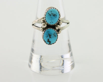 Navajo Ring 925 Silver Sleeping Beauty Turquoise Native American Artist C.80's