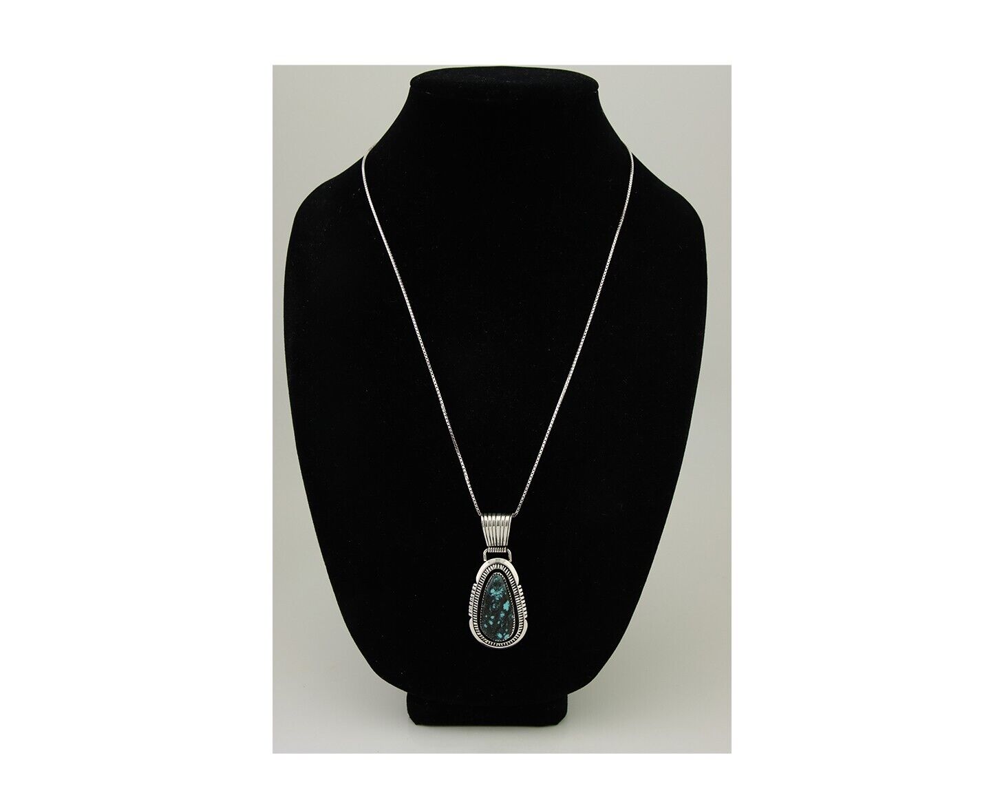 Navajo Necklace 925 Silver Natural Turquoise Artist Signed Mike Begay C.80's