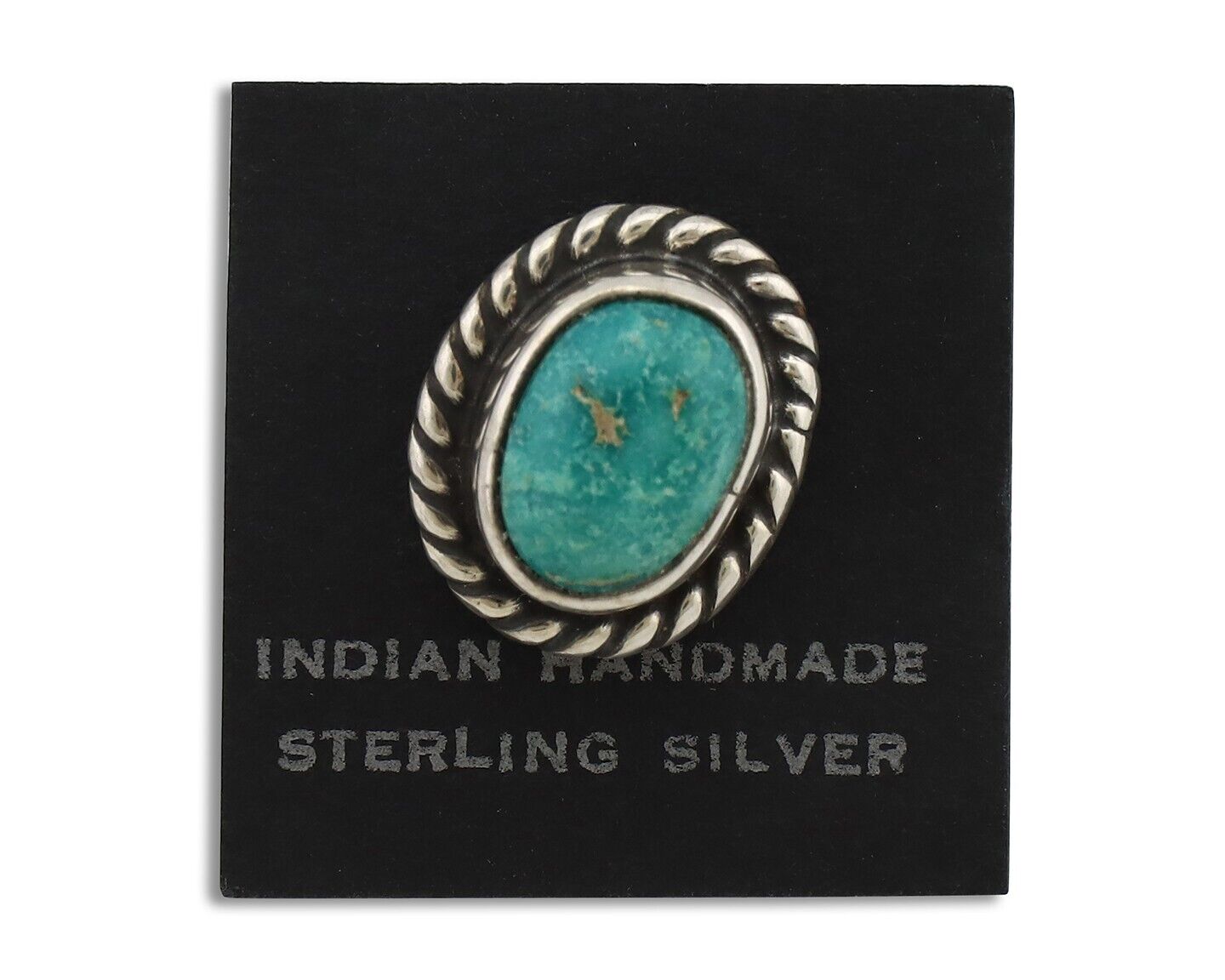 Navajo Tie Tack 925 Silver Natural Mined Turquoise Native American Artist C.80's