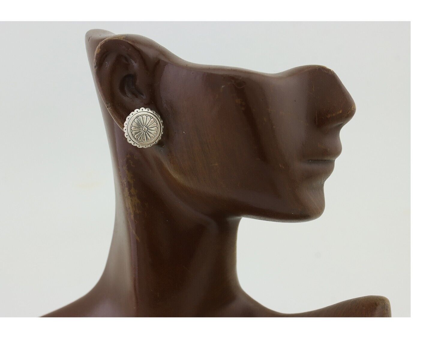 Navajo Small Shield Earrings 925 Silver Native American Artist C.80's