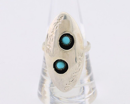 Navajo Ring 925 Silver Natural Blue Turquoise Native American Artist C.80's