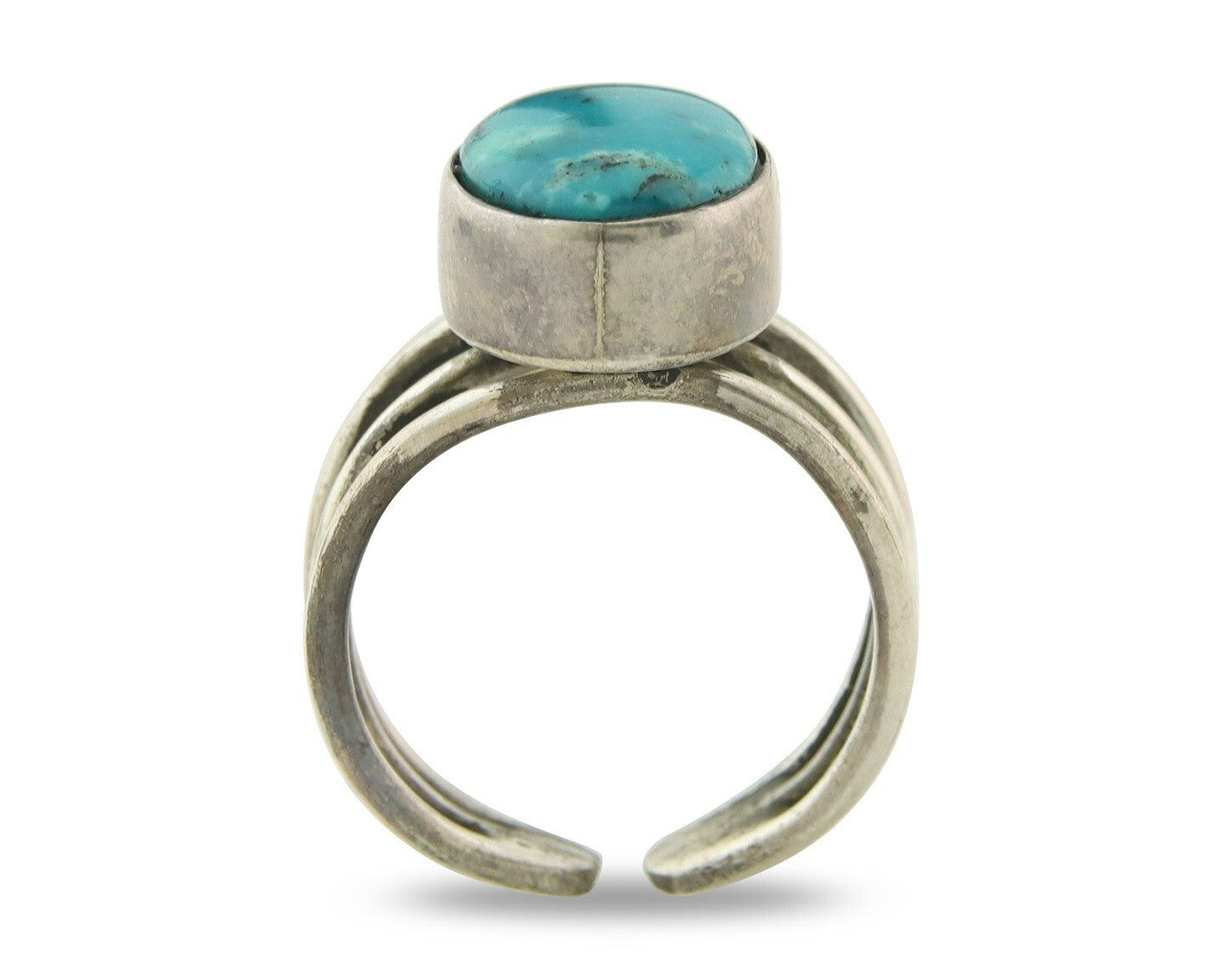 Vintage Navajo Ring Sterling Natural Gemstone Native Artist Size 6.5
