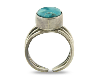 Vintage Navajo Ring Sterling Natural Gemstone Native Artist Size 6.5