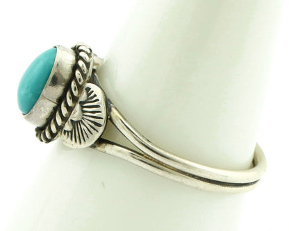 Navajo Ring 925 Silver Natural Blue Turquoise Native Artist C.80's