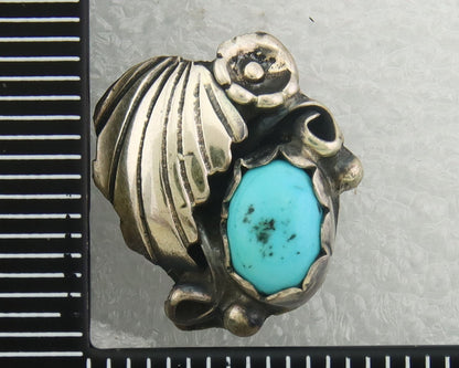 Navajo Earrings 925 Silver Natural Turquoise Native American Artist C.80's