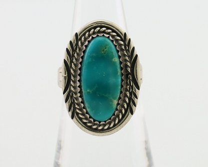 Navajo Ring 925 Silver Natural Blue Turquoise Artist Signed M BEGAY C.80's