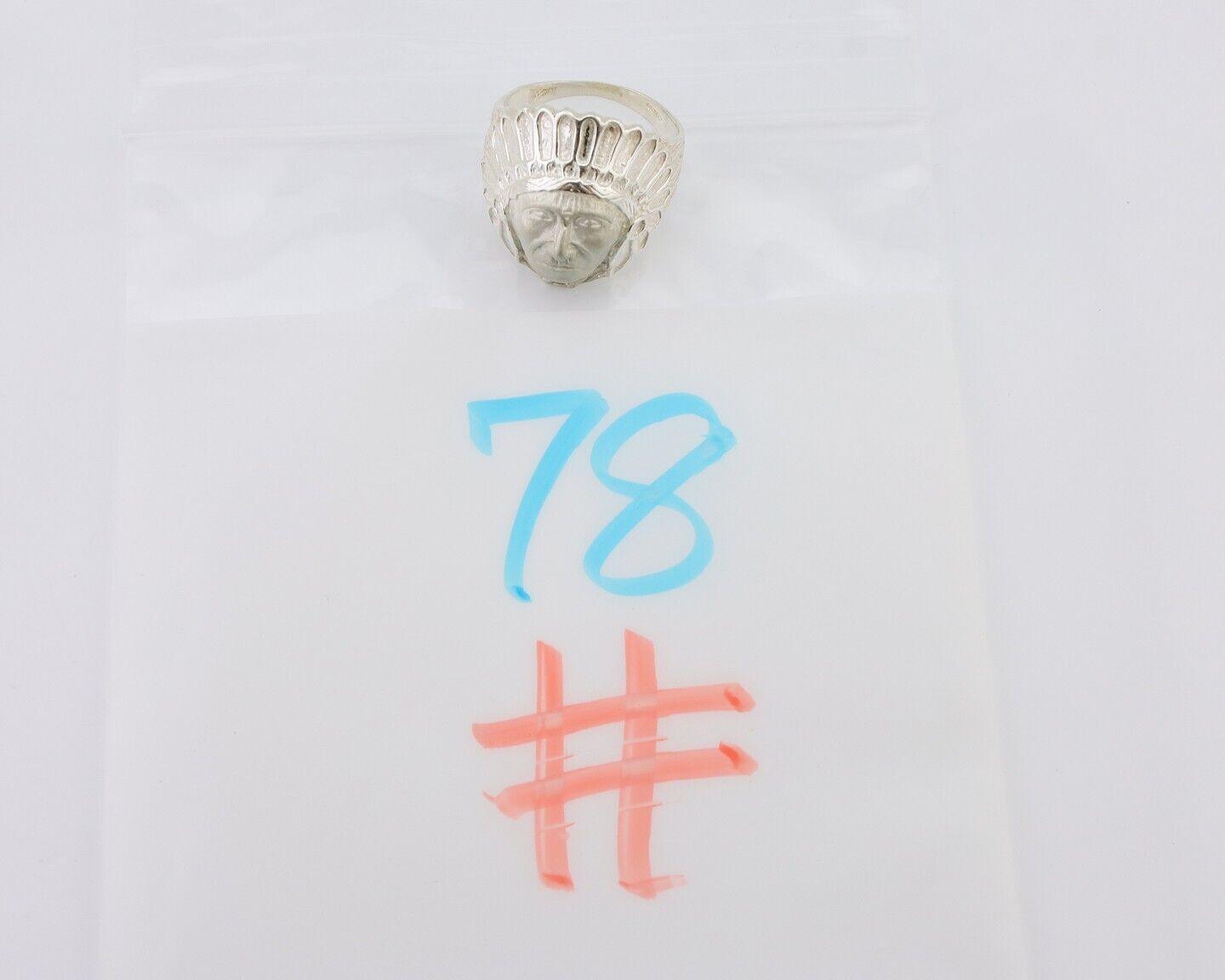 Indian Chief Ring 925 Sterling Silver SOLID CAST 925 STERLING SILVER Size 11.25