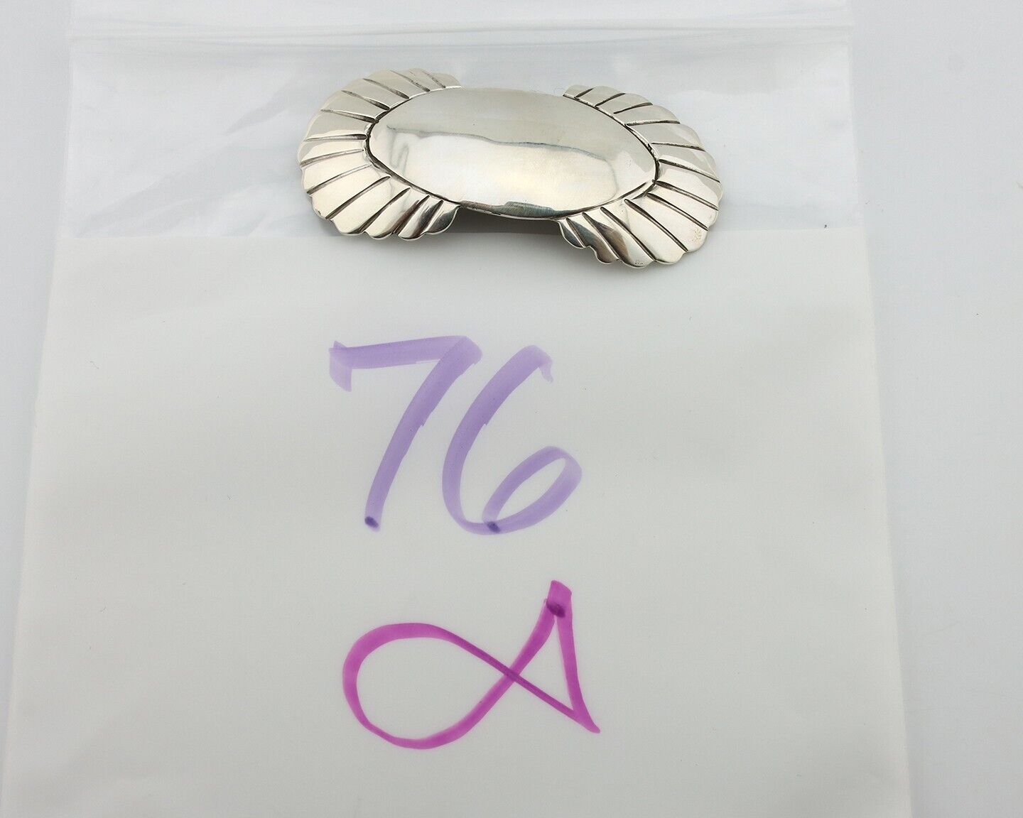 Women's Navajo Hair Clip Hand Stamped 925 Silver Artist Signed C Montoya C.80's