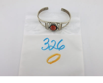 Navajo Bracelet 925 Silver Spiny Oyster Artist Signed De Chelly C.80's