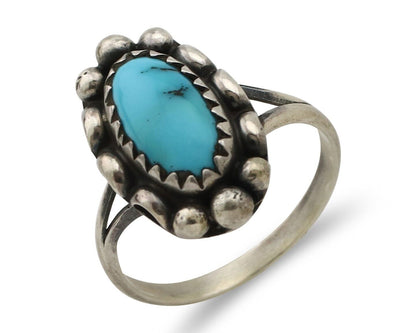 Navajo Ring 925 Silver Turquoise Artist Signed SkyStone Creations C.80's