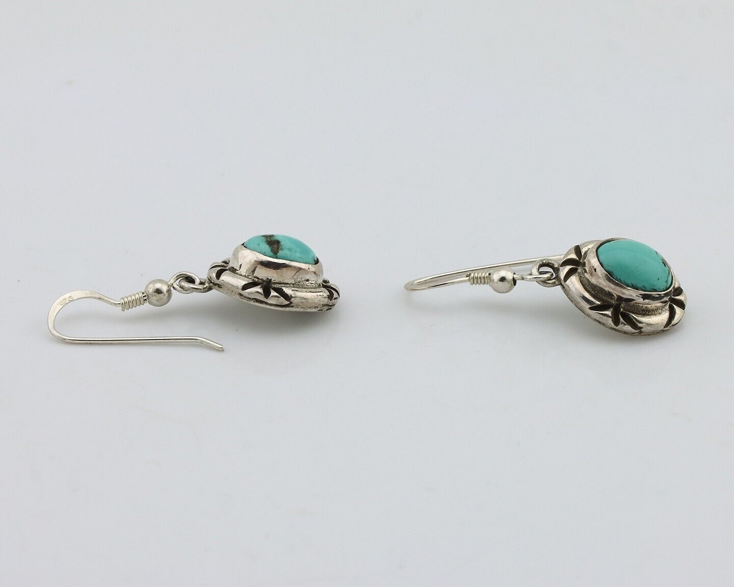 Navajo Earrings 925 Silver Arizona Turquoise Native American Artist C.80s