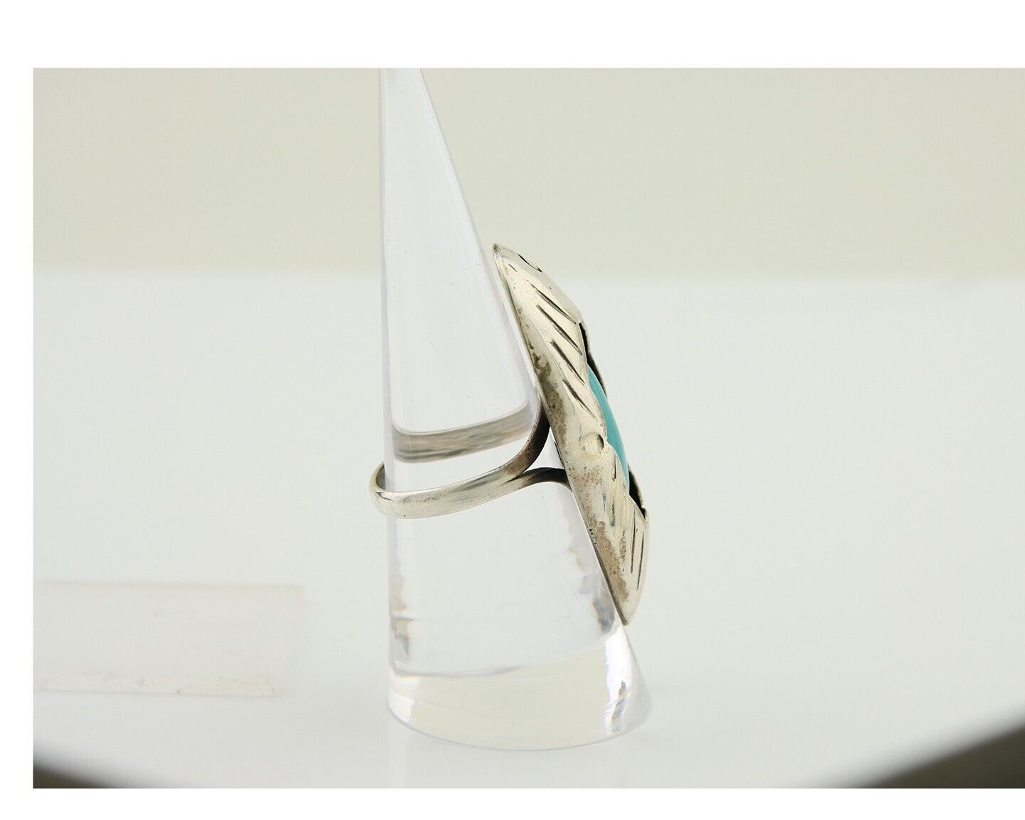 Navajo Handmade Ring 925 Silver Natural Arizona Turquoise Artist C.80's