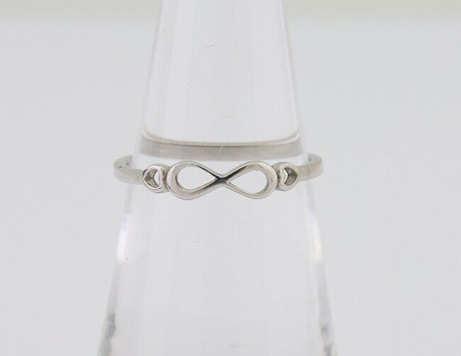 Infinity Heart Promise Ring 925 Solid Silver Size 6.0