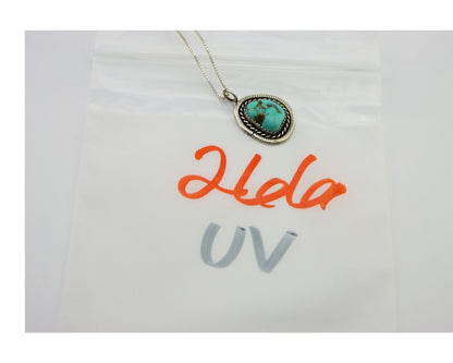 Navajo Necklace 925 Silver Natural Turquoise Native American Artist C.80's