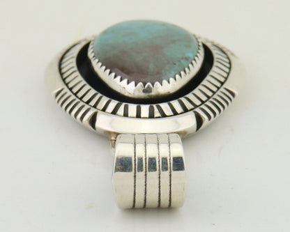 Navajo Pendant 925 Silver Natural Turquoise Artist Signed Lidia Begay C.80's