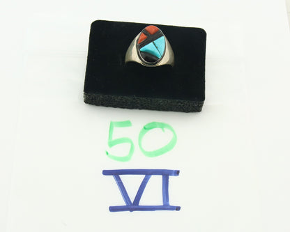 Vintage Zuni Ring 925 Sterling Authentic Natural Gemstone Signed K&GT Size 10