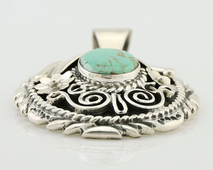 Navajo Pendant 925 Silver Kingman Turquoise Native American Artist C.80s