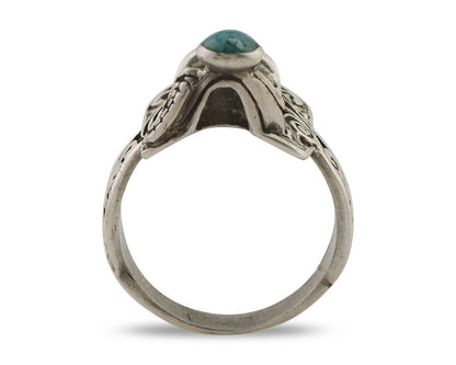 Navajo Ring 925 Silver Natural Turquoise Native American Artist C.80's