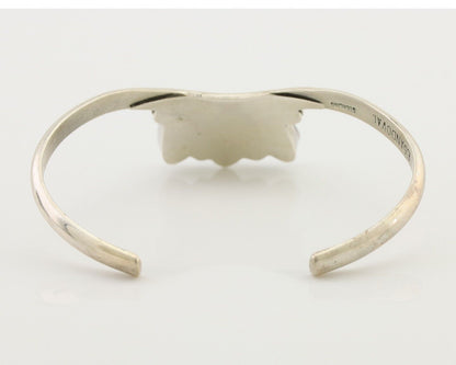 Navajo Bracelet 925 Silver Morenci Turquoise Artist Signed Frank Sandoval C.80's