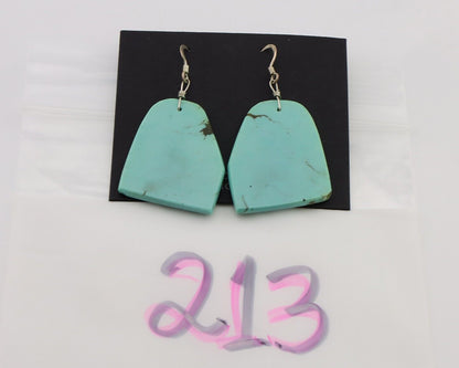 Santo Domingo Earrings 925 Silver Natural Turquoise Native Artist C.80's