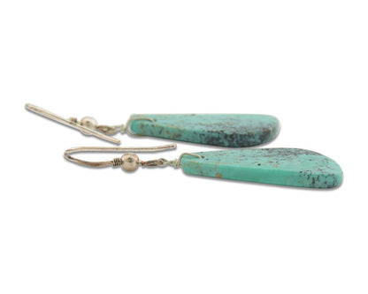 Santo Domingo Earrings 925 Silver Natural Turquoise Native American Artist C80s