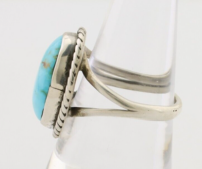 Navajo Ring 925 Silver Natural Blue Turquoise Native American Artist C.80's