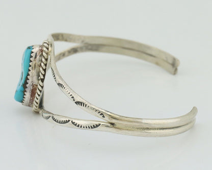Navajo Bracelet 925 Silver Sleeping Beauty Turquoise Signed Robert Vandover C80s