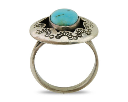 Navajo Handmade Ring 925 Silver Natural Arizona Signed M Horse C.80's