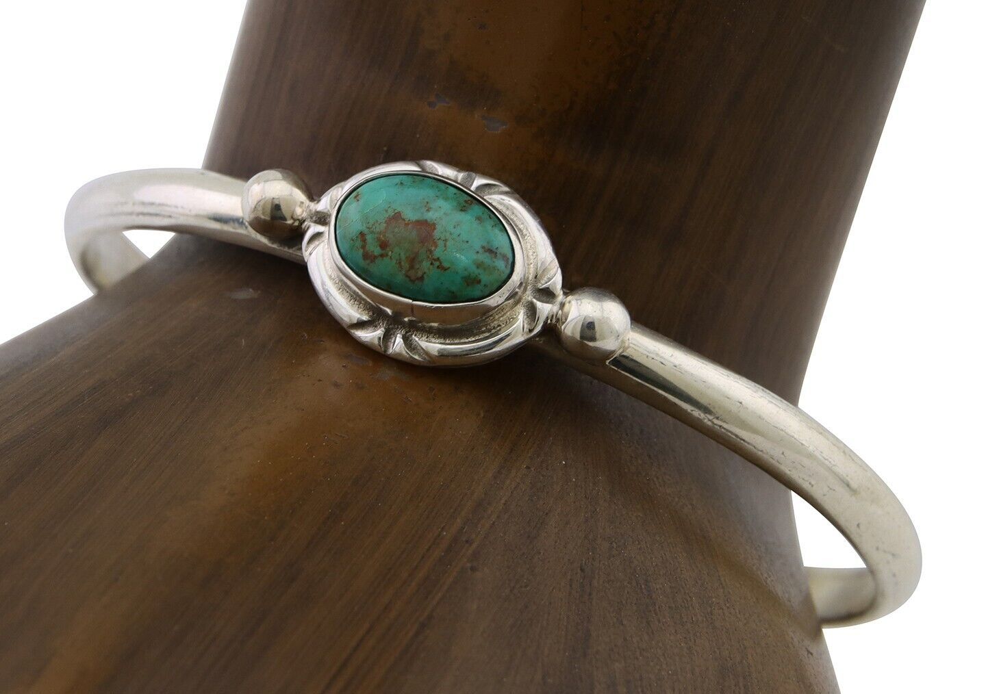 Navajo Bracelet 925 Silver Natural Turquoise Native American Artist C.80's