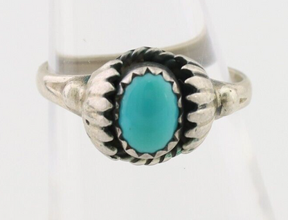 Navajo Ring 925 Silver Kingman Turquoise Native American Artist Made In 1985