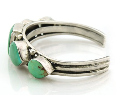 Navajo Cuff Bracelet 925 Sterling Silver Turquoise Vintage Signed GN