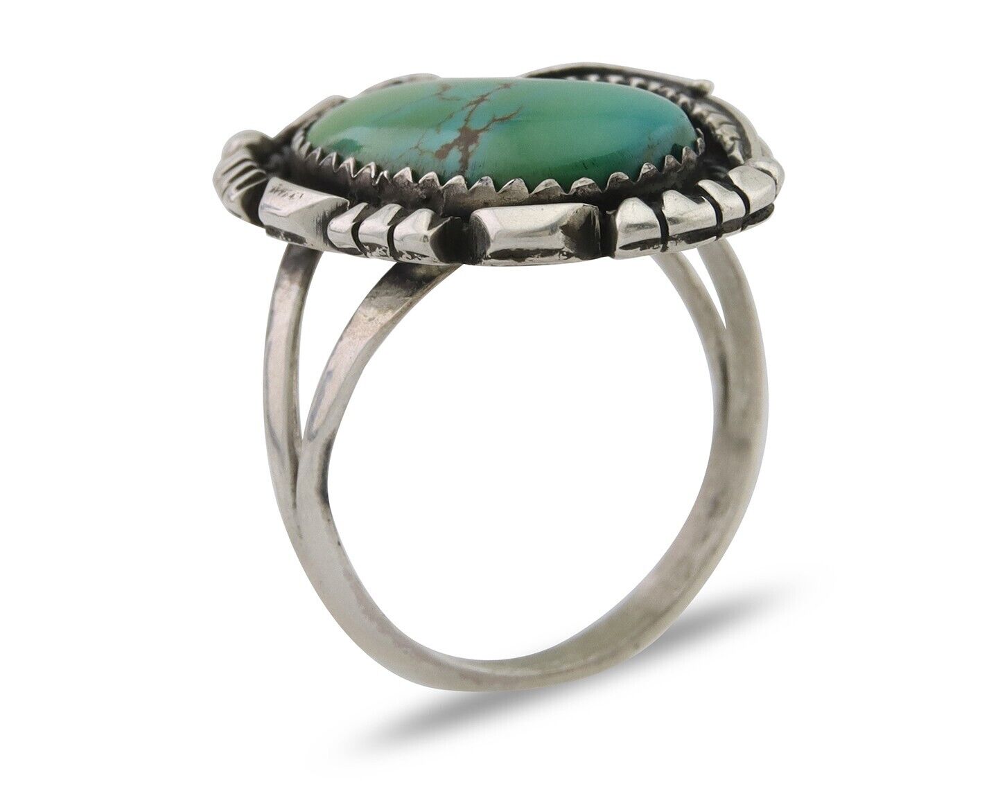 Navajo Handmade Ring 925 Silver Natural Turquoise Native Artist C.80's