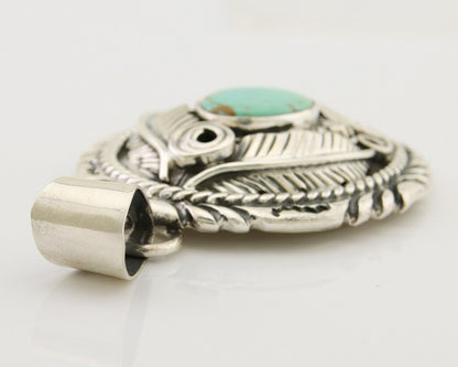 Navajo Pendant 925 Silver Natural Blue Turquoise Native American Artist C.80's