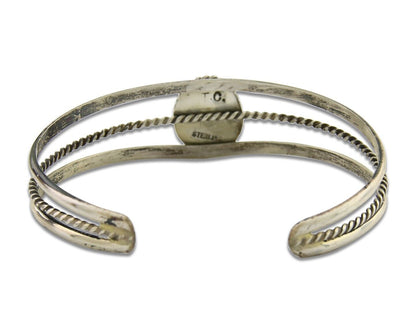 Navajo Bracelet 925 Silver Cuff Turquoise Handmade Artist Signed TC C.80's