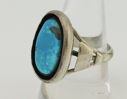 Navajo Ring 925 Silver Arizona Turquoise Signed M Montoya C.80's