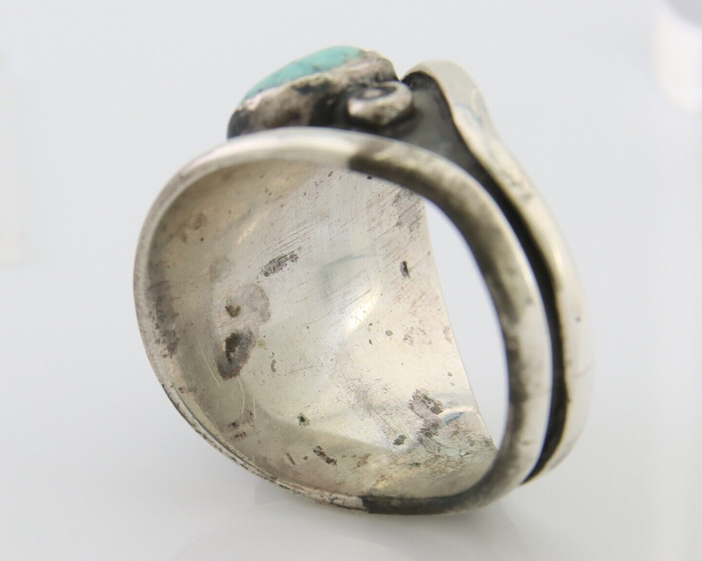 Navajo Handmade Ring 925 Silver Natural Turquoise Native Artist C.80's