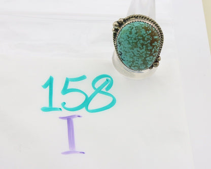 Navajo Ring 925 Sterling Natural Blue Turquoise Native Artist C.80's Size 8.75
