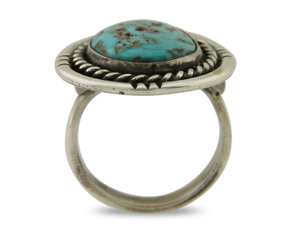 Navajo Handmade Ring 925 Silver Nevada Turquoise Native Artist C.80's