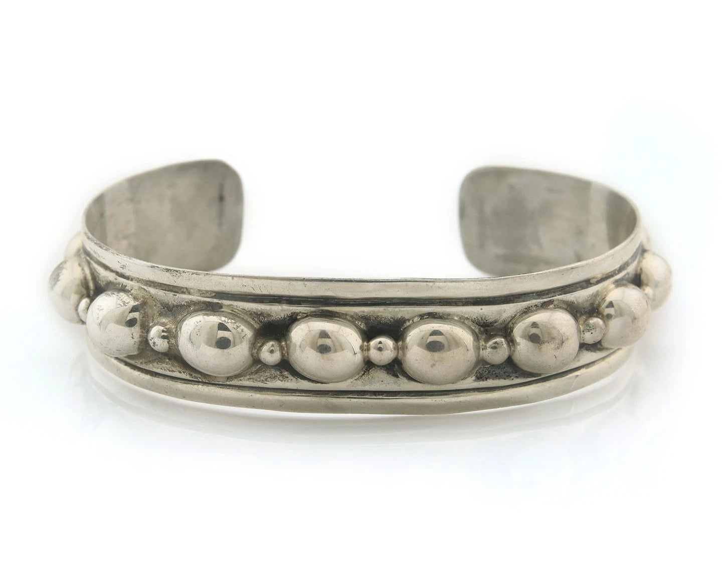 Navajo Cuff Bracelet Sterling Silver Vintage Native Artist Signed Thunderbird