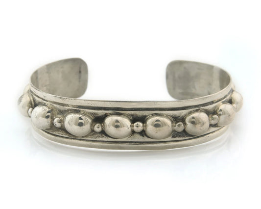 Navajo Cuff Bracelet Sterling Silver Vintage Native Artist Signed Thunderbird