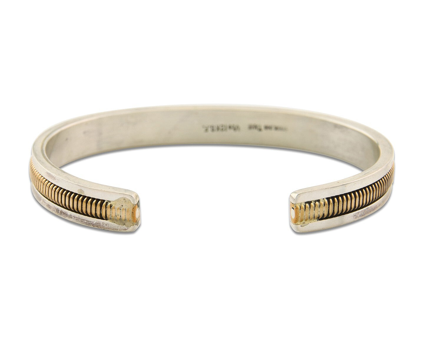 Navajo Bracelet 925 Silver & 12k Yellow Gold Filled Signed TAHE C.80's